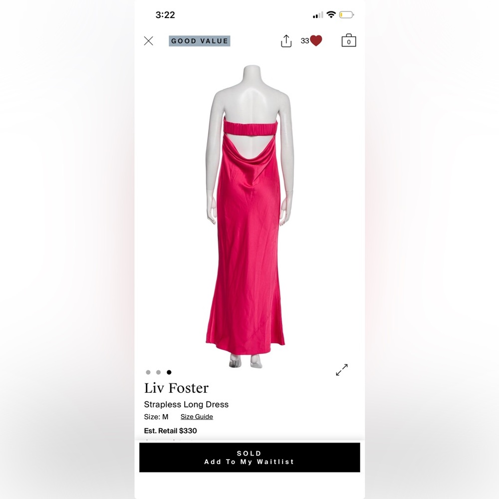 Chic Strapless Fuchsia Gown - Picture 2 of 2